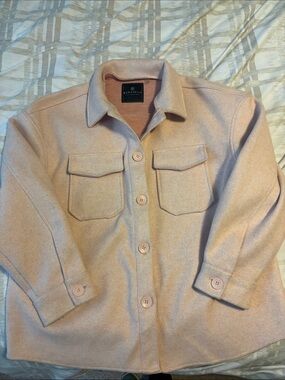 Bagatelle Collection Blush Pink Utility Shacket with Chest Pockets